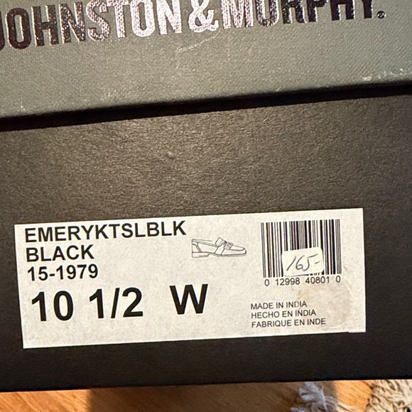 Classic Black Leather Men's Loafers Black 10.5 Wide New in Box - Picture 3 of 6